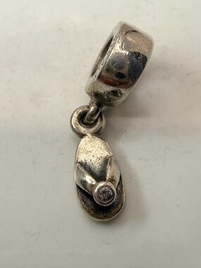 Pandora Flip Flop Dangle Charm 790428 CZ Sterling Silver ALE